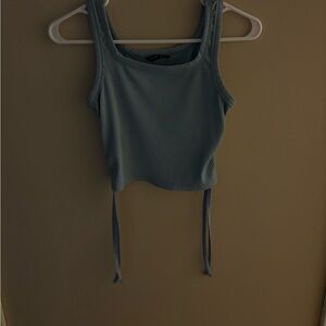 light blue| cropped tank with adjustable strings| shein